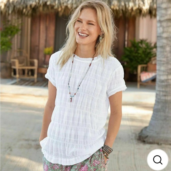 Sundance Tops - Sundance "Cloud Nine" White Textured Boho Blouse Size XS